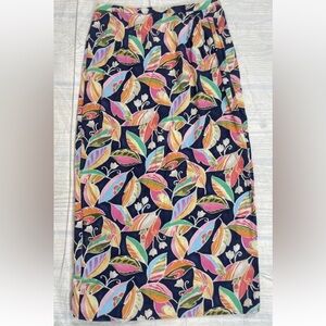 VINTAGE Talbots Petite Size 10 Skirt Bright Floral Thin Corduroy skirt Mock Wrap